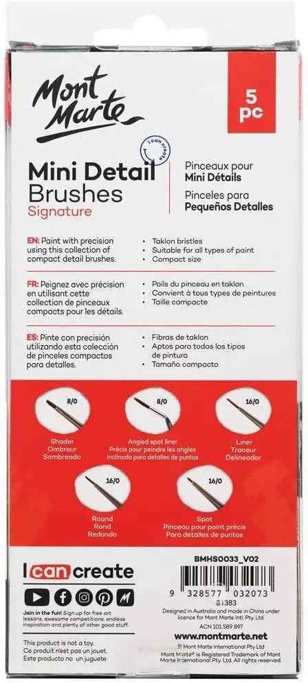 Mont Marte Mini Detail Brush Set 5pce - TTpen