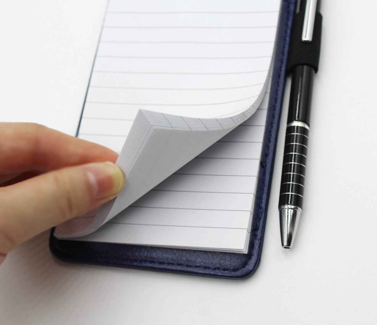 A7 Pocket PU Leather Mini Notepad with Calculator Ballpoint Pen Holder - TTpen
