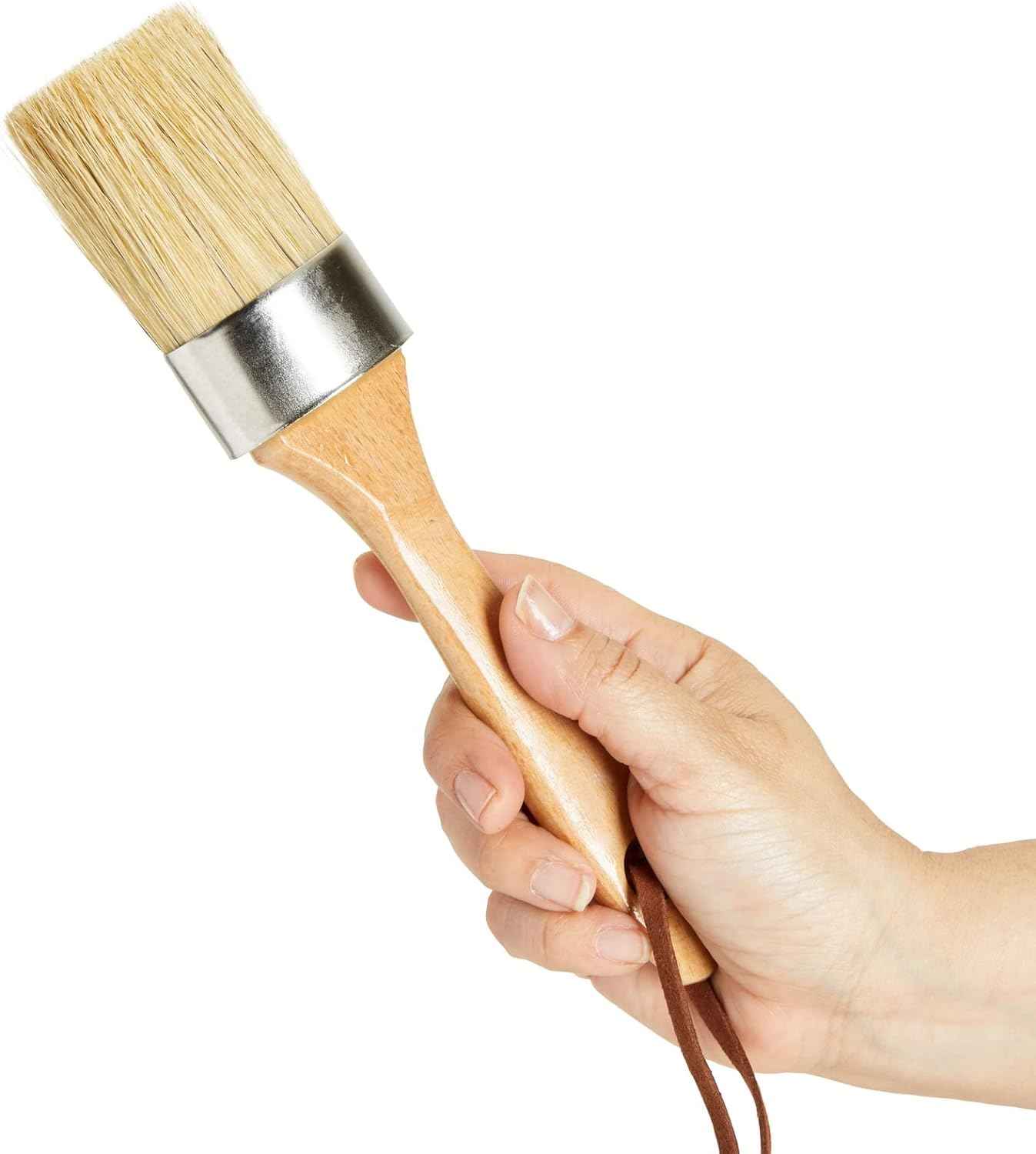 6 Pieces Chalk Wax Paint Brushes Set Boar Bristle - TTpen