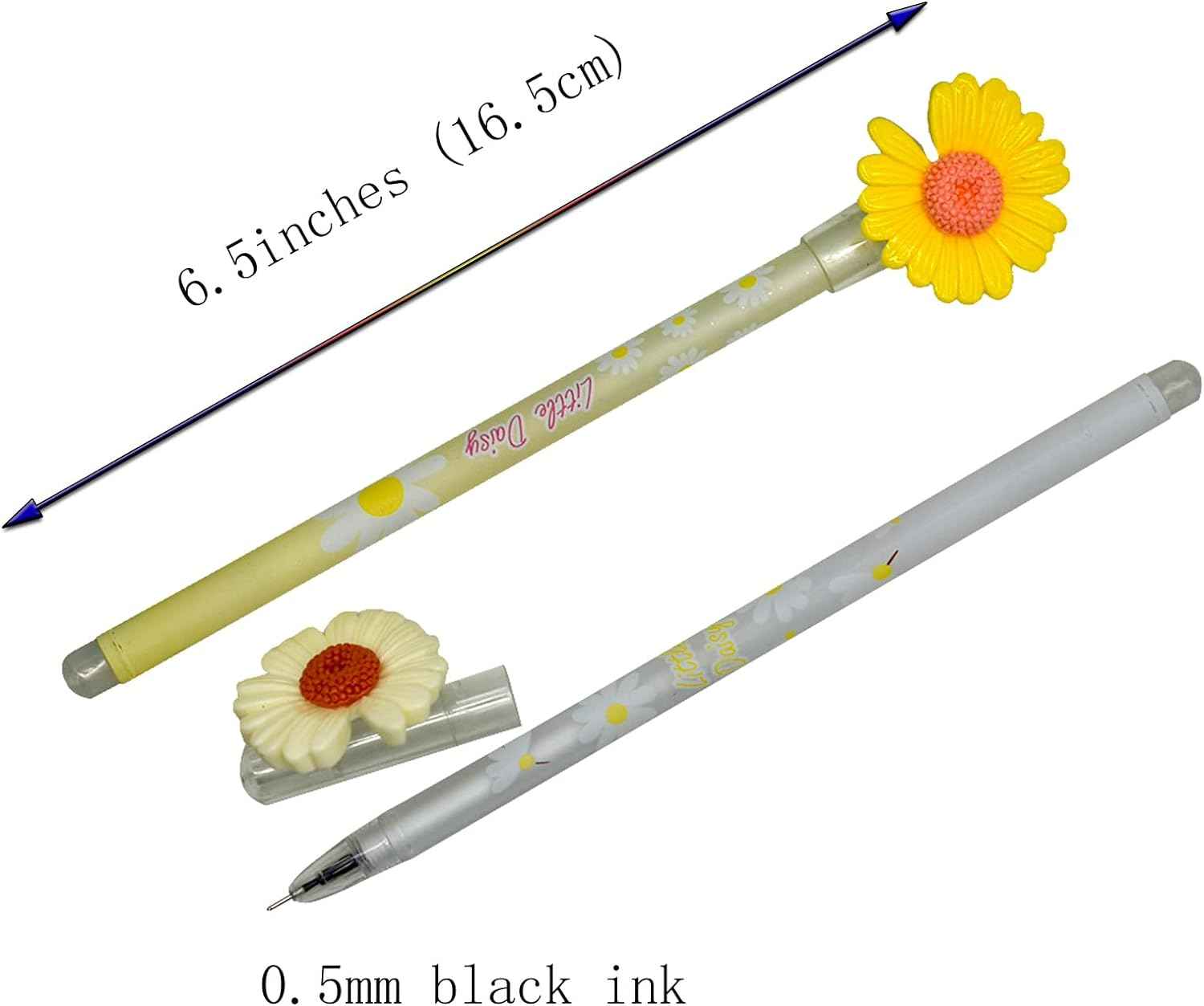 12PCS Fancy Daisy Gel Pens 0.5mm Black Ink - TTpen