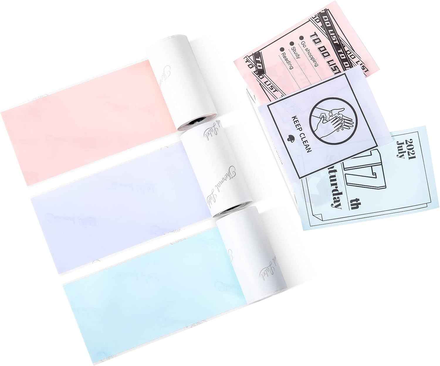 Phomemo Light Pink/Blue/Purple Thermal Sticker Paper 50mm for T02 M02 M04S Printer - TTpen