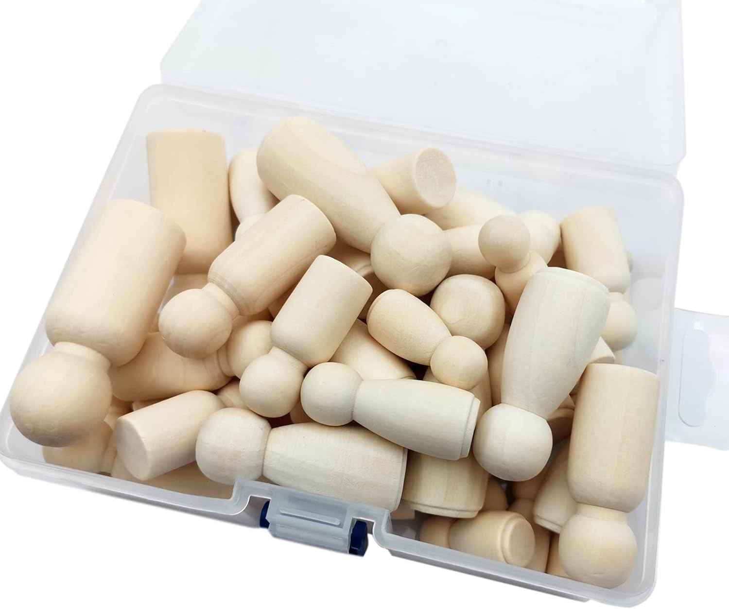 50 Pack Unfinished Wooden Peg Dolls for Kids DIY Art Craft Painting - TTpen