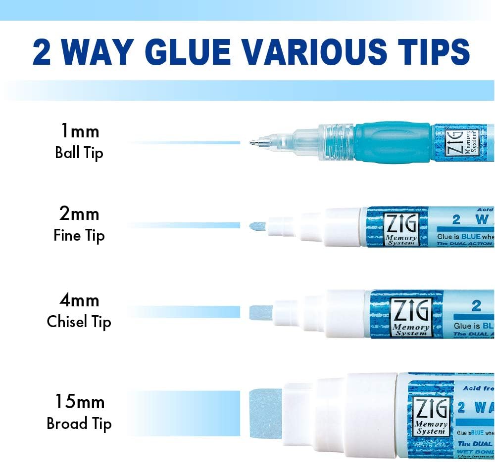 KURETAKE ZIG CORPORATION Zig 2-Way Glue Pen, Jumbo Tip 2 Pack