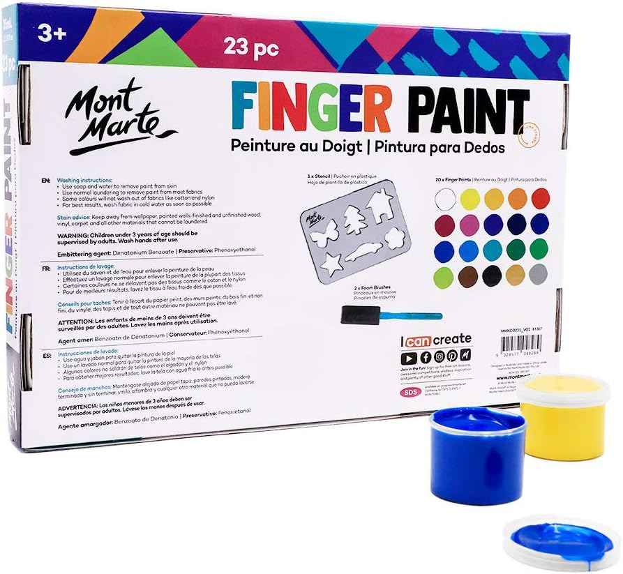MONT MARTE 23 Piece Finger Paint Set - TTpen