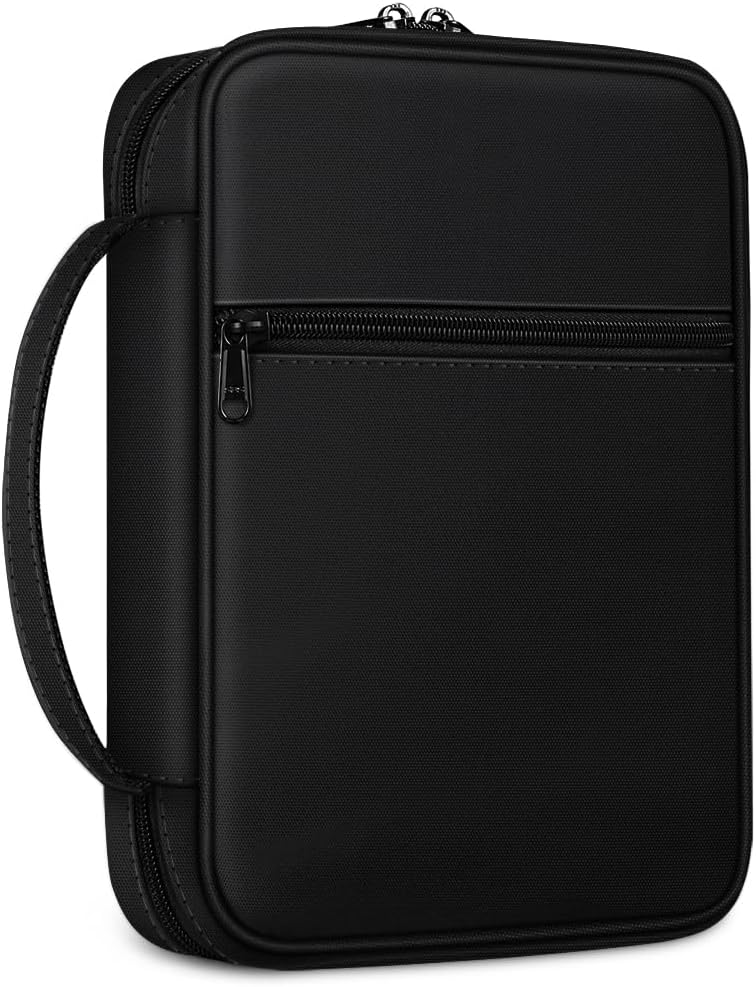 Bible Cover Case,Small Size Church Study Book Carrying Bag Black