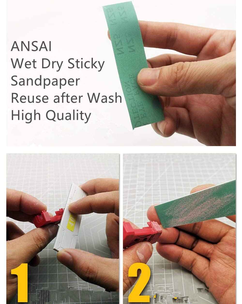 125PCS Wet/Dry Reuse Wear-Resisting Sticky Sandpaper Assorted Grit - TTpen