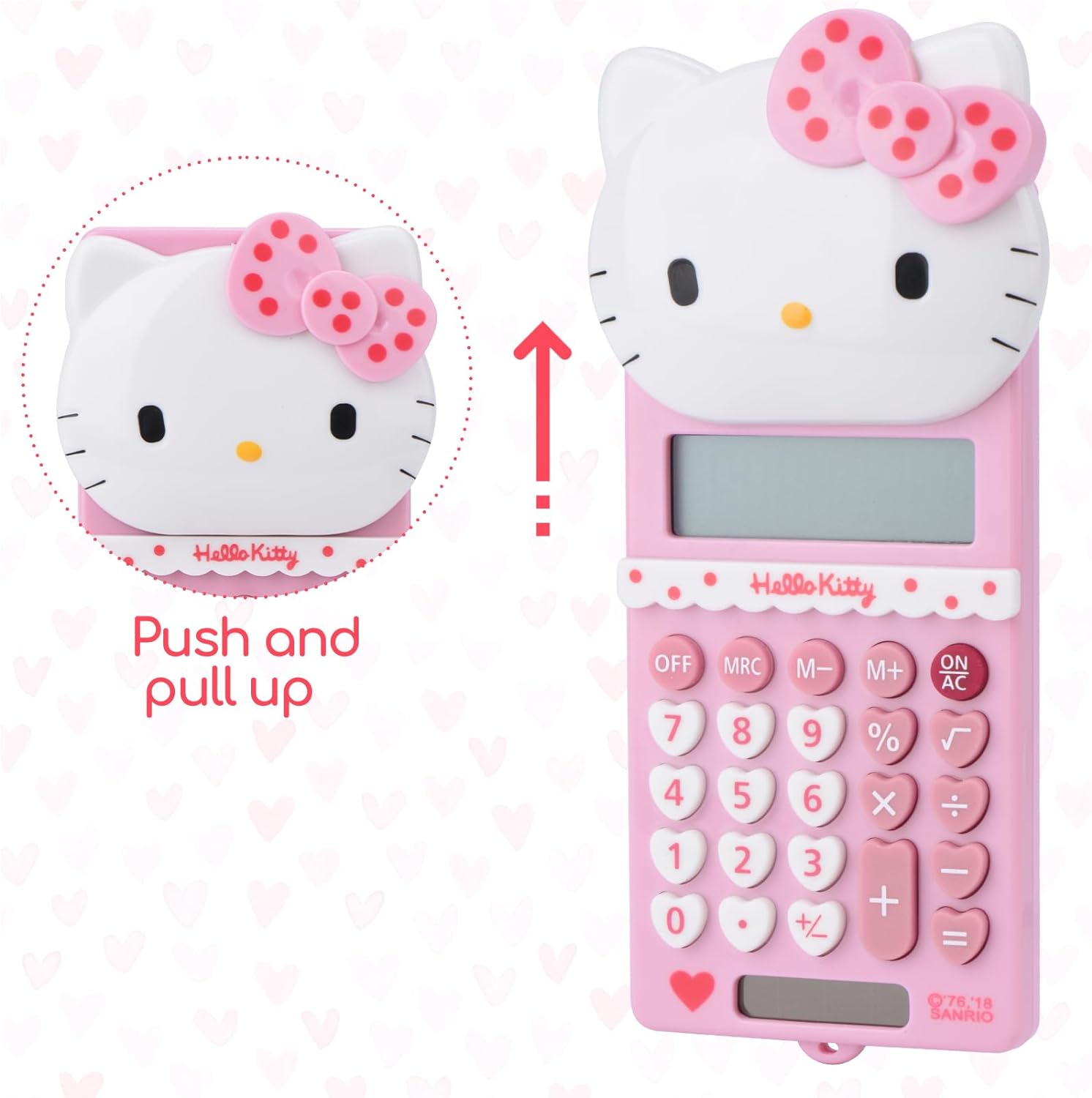 Cute Cat Kitty Kids Calculator 8 Digit with LCD Display pink