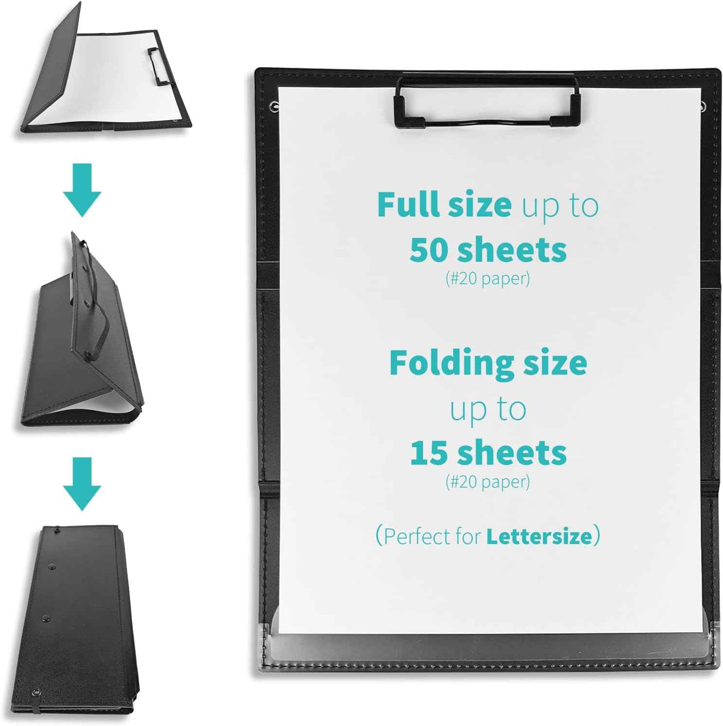 3-Layers Folding Nurse Clipboard with Nursing Edition Cheat Sheets Black - TTpen