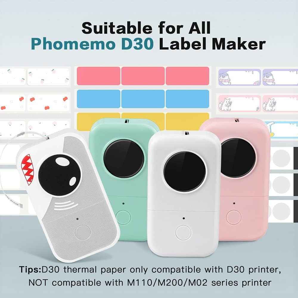 Phomemo D30 Adhesive Galaxy Label Paper (12mm X 40mm) White,3 Roll - TTpen