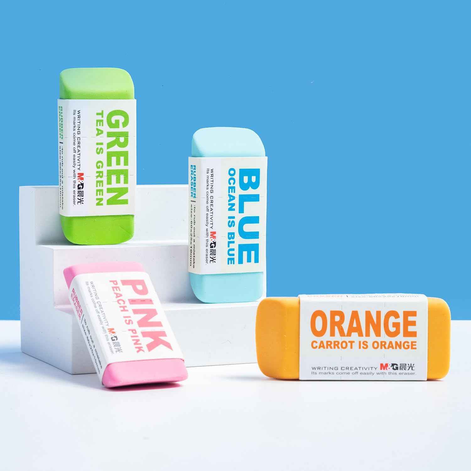 M&G Large Pencil Erasers,8 Assort Colors - TTpen