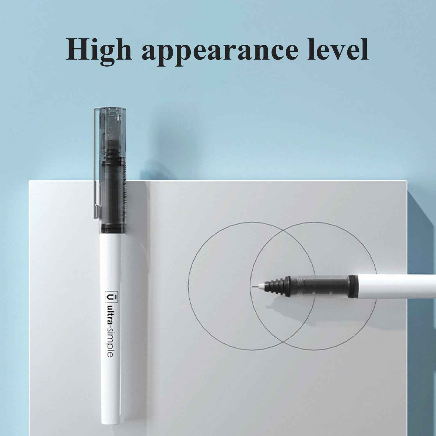 M&G 10Pcs Liquid Rollerball Pens 0.5mm Ultra Fine Point Black Ink Quick Dry - TTpen