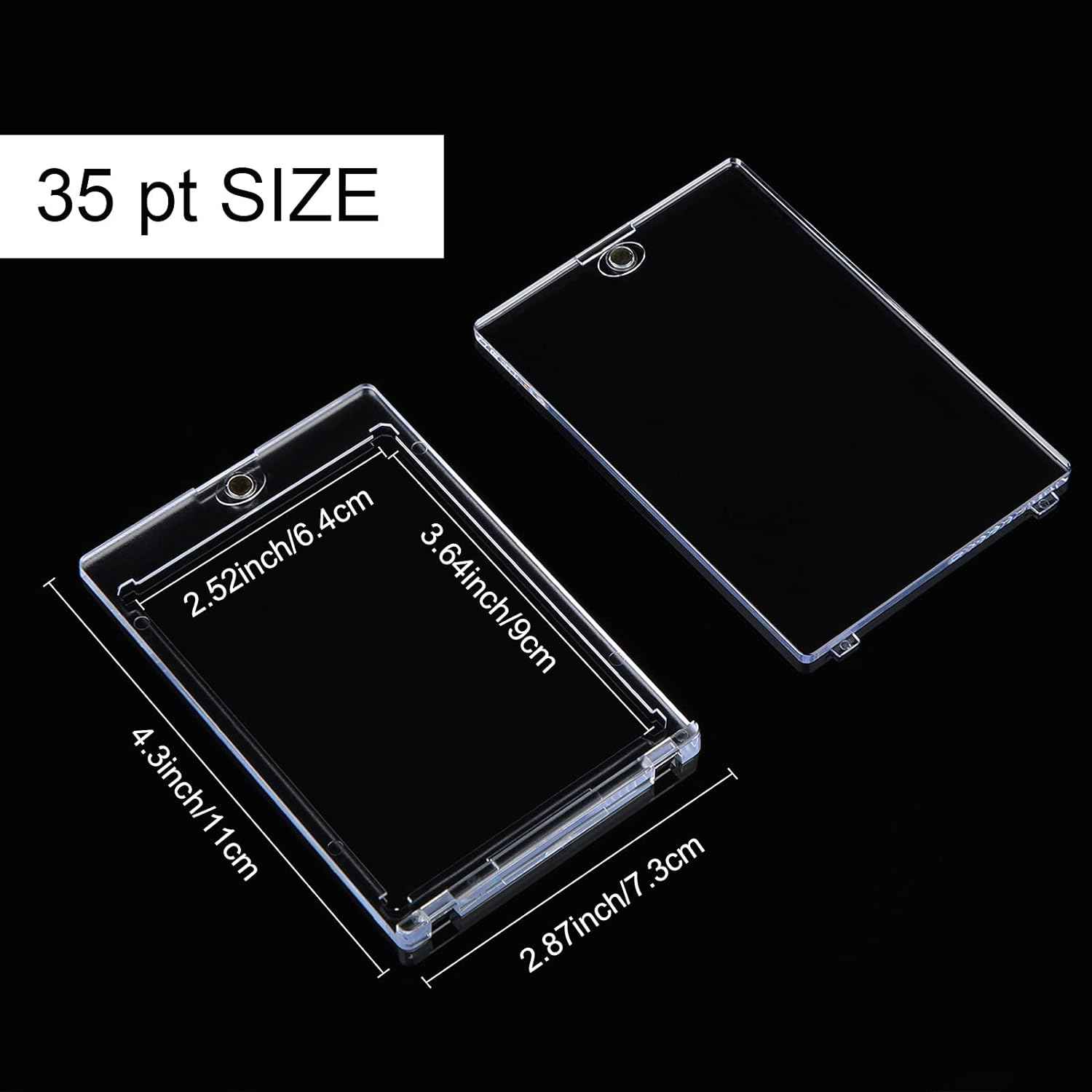 5Pcs Acrylic Magnetic Card Holder 35PT Protectors for Baseball Football Sports Card - TTpen