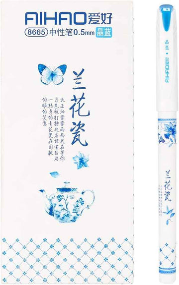 AIHAO Orchid Porcelain Pattern Gel Ink Pens 0.5mm Fine Point 12 pack - TTpen