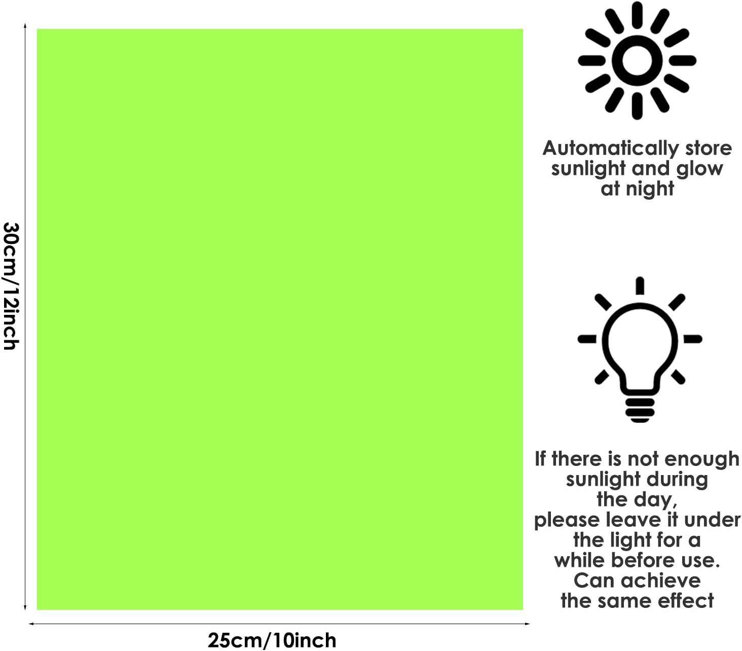 5 Color Neon Heat Transfer Vinyl Glow in The Dark 12 x 10 Inch - TTpen