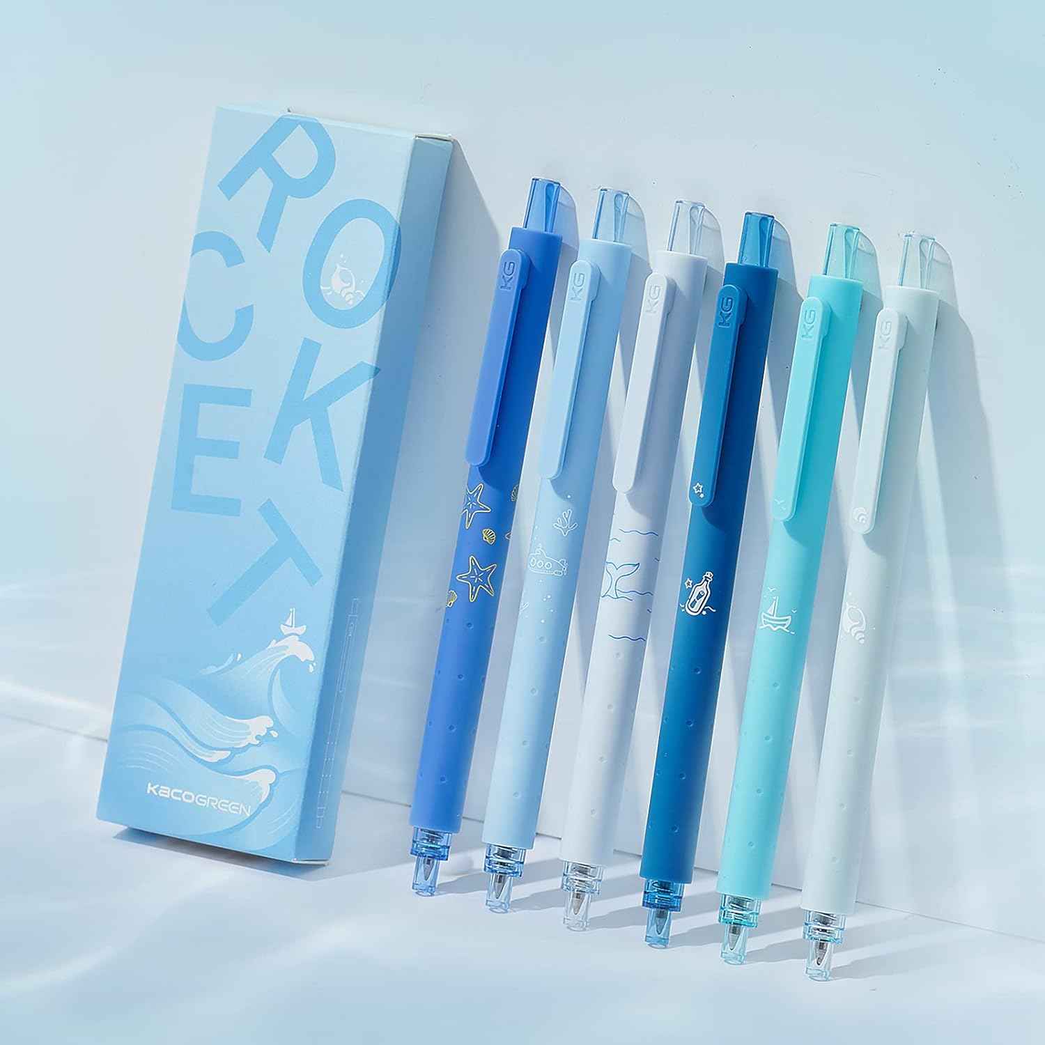 Kaco Retractable Gel Ink Pens 0.5mm Fine Point,6 Pack - TTpen