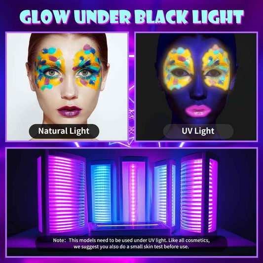 12Pcs Glow in The Black Light Dark Face Body Paint - TTpen
