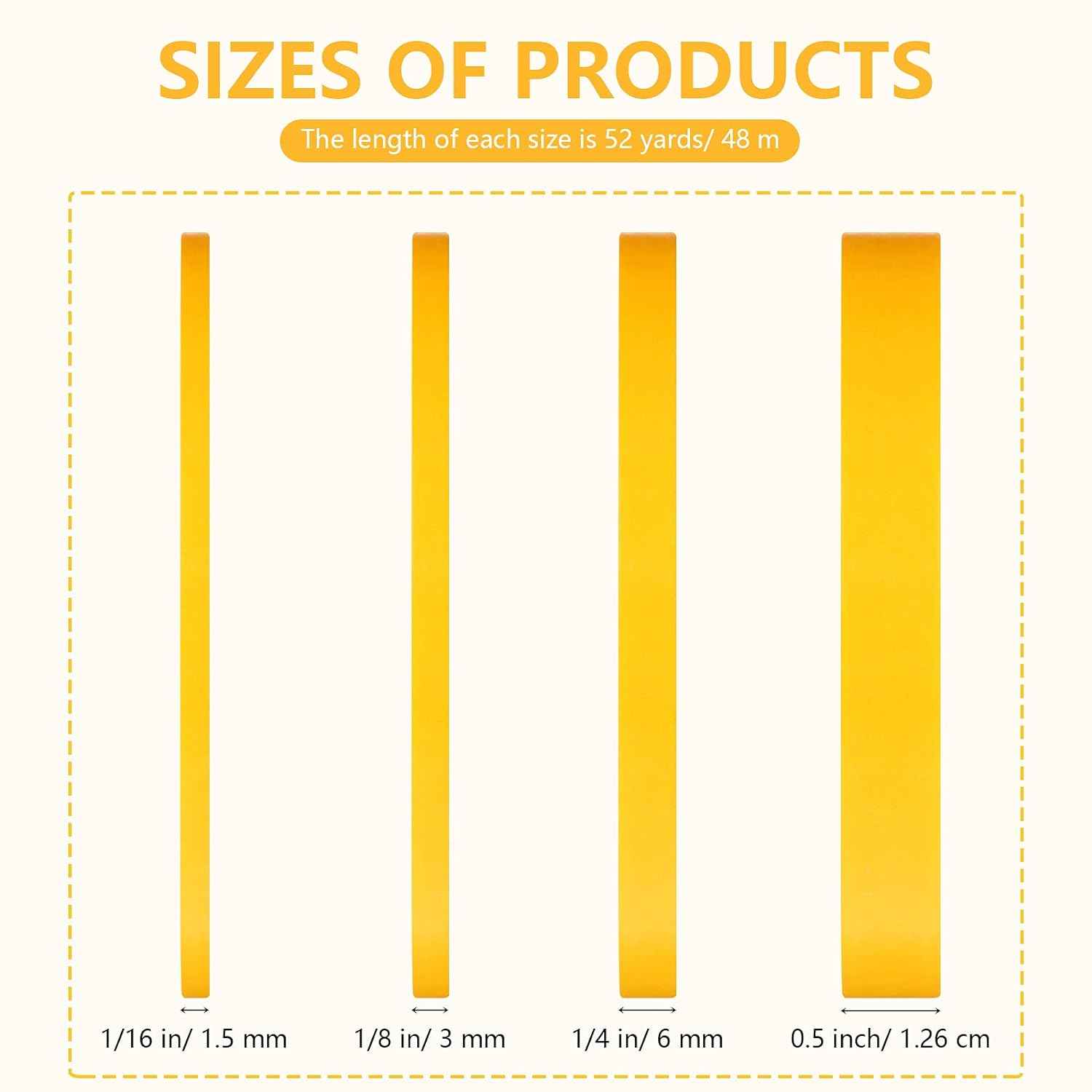 4 Rolls Thin Line Masking Tape Yellow - TTpen
