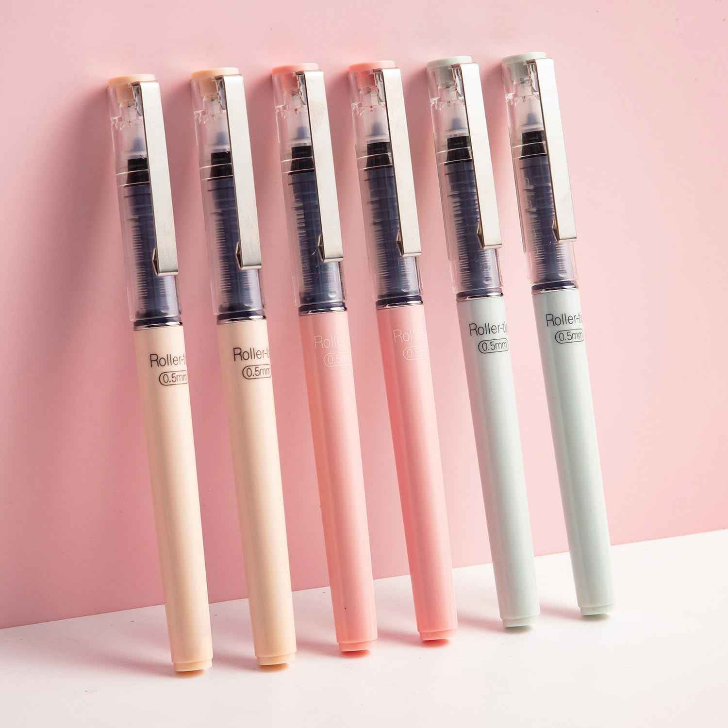 M&G Liquid Rollerball Pen,0.5mm Fine Point Pen with Black Ink 6 Pack - TTpen