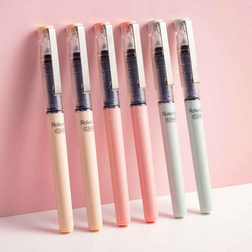 M&G Liquid Rollerball Pen,0.5mm Fine Point Pen with Black Ink 6 Pack - TTpen