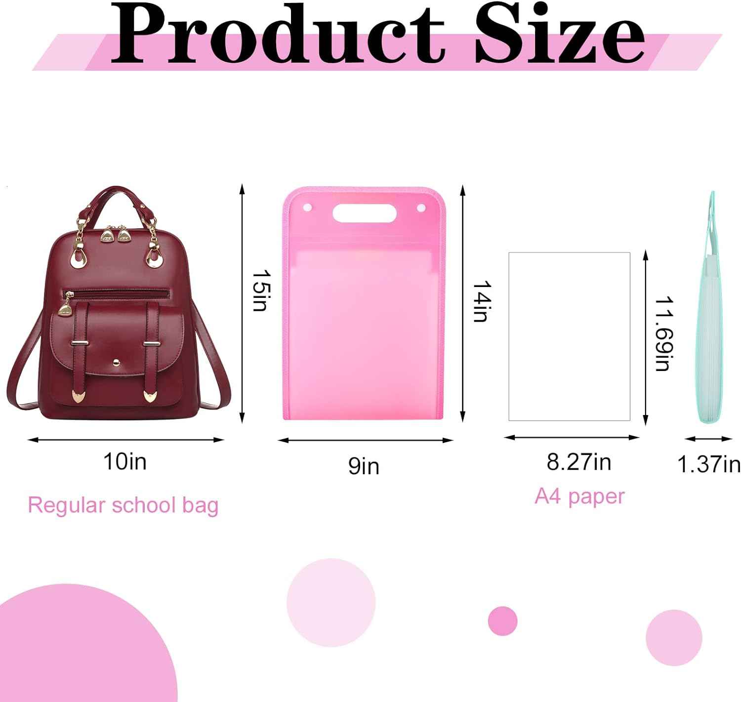2Pcs A4 Vertical File Folder,13 Pockets Plastic for Classroom,Home,Office - TTpen