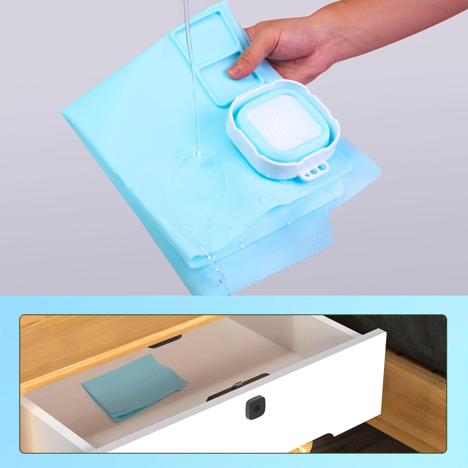 Kids Silicone Art Painting Mat with Water Cup Brushes