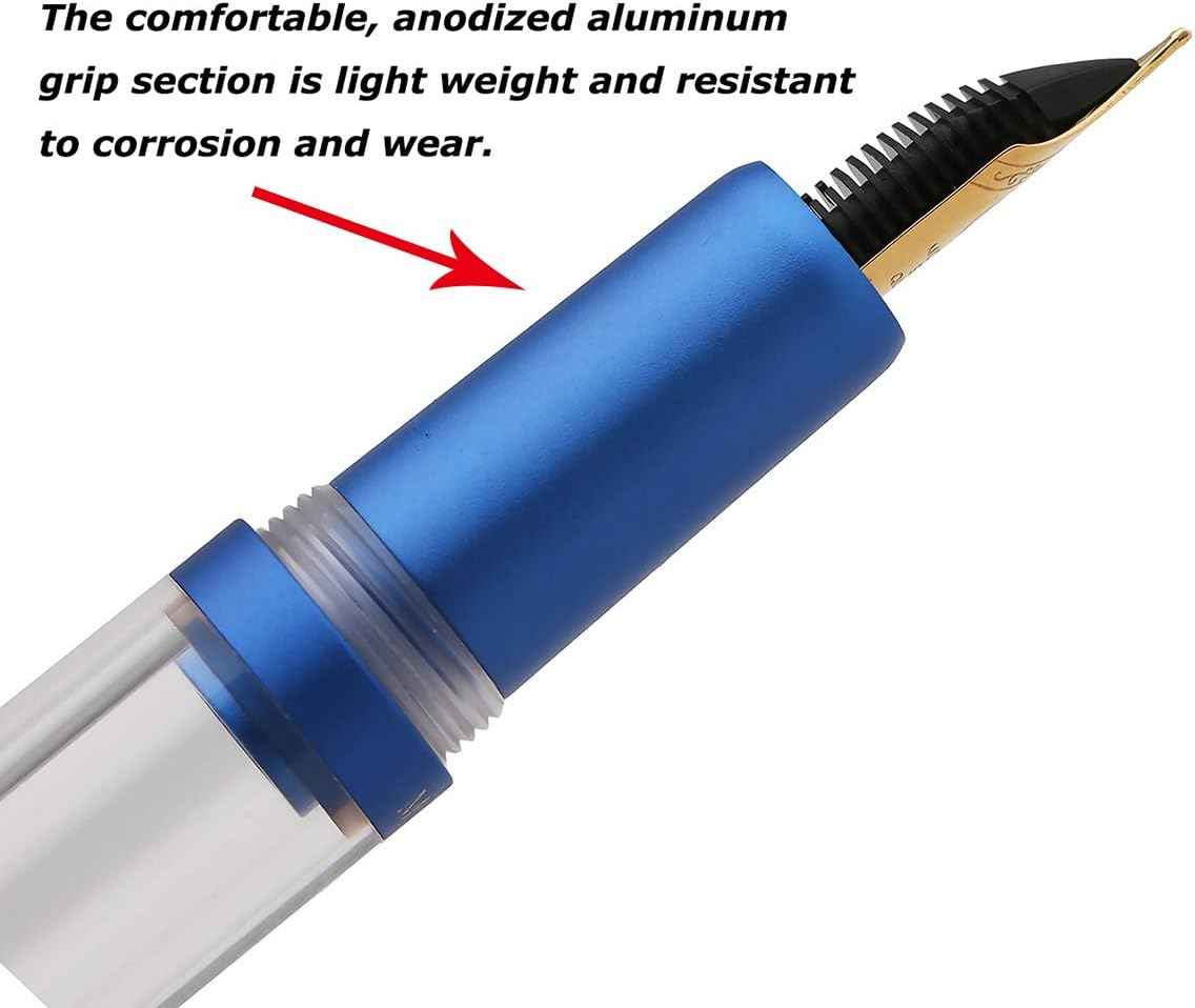 MAJOHN M2 Plus Metallic Transparent Eye Dropper Filling Fountain Pen - TTpen