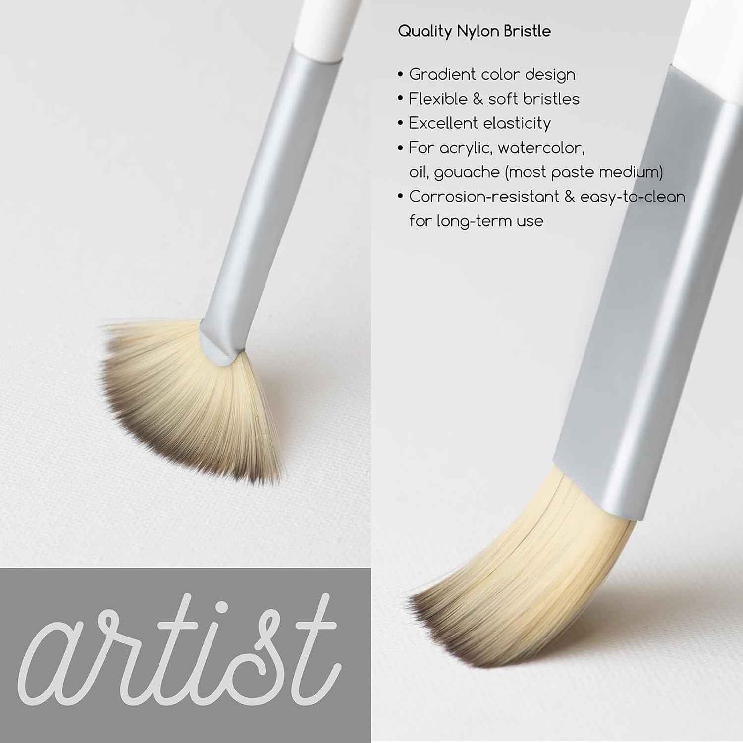 MEEDEN Artist Acrylic Paint Brushes 15 Piece with Carry Case