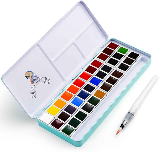 Meiliang Watercolor Paint Set,36 Vivid Colors,with Watercolor Brush - TTpen