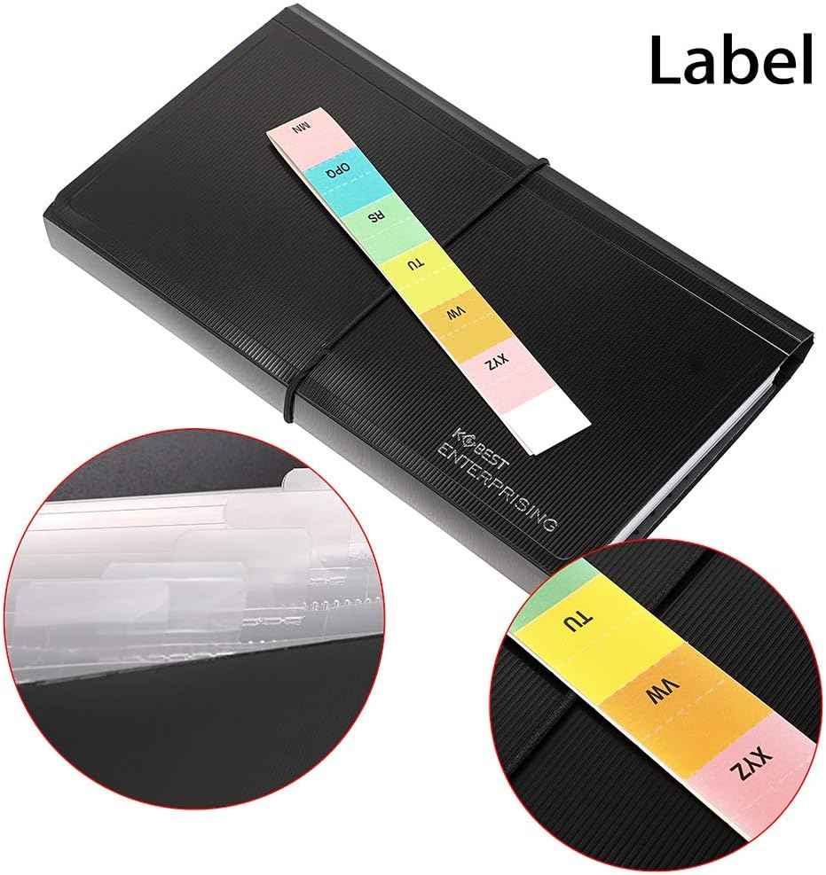 KOBEST 13 Pockets Expanding File Folder for Receipts Coupons Cards - TTpen
