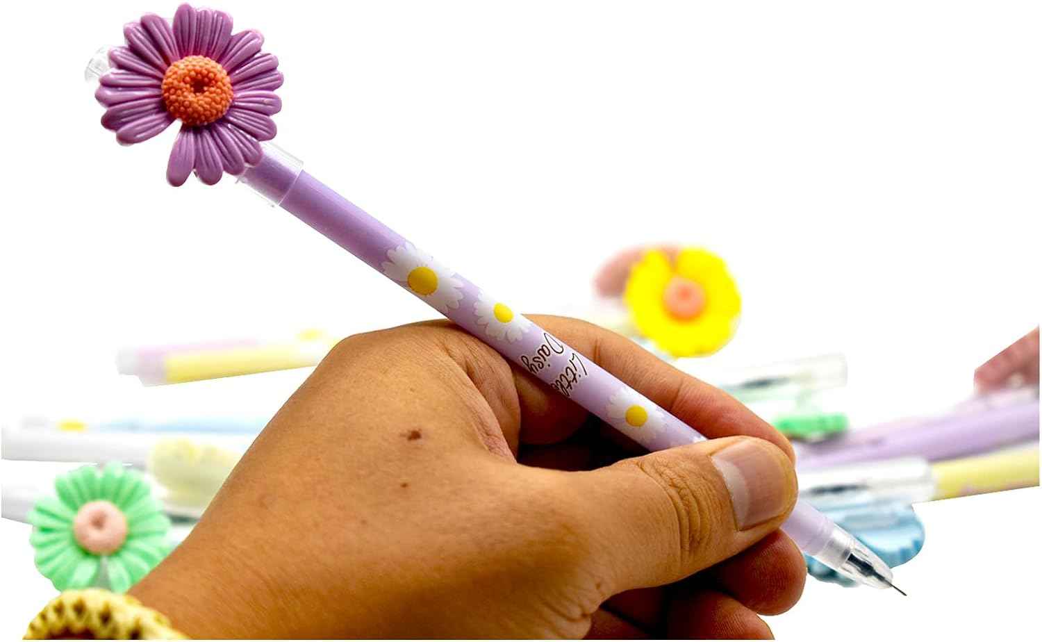 12PCS Fancy Daisy Gel Pens 0.5mm Black Ink - TTpen