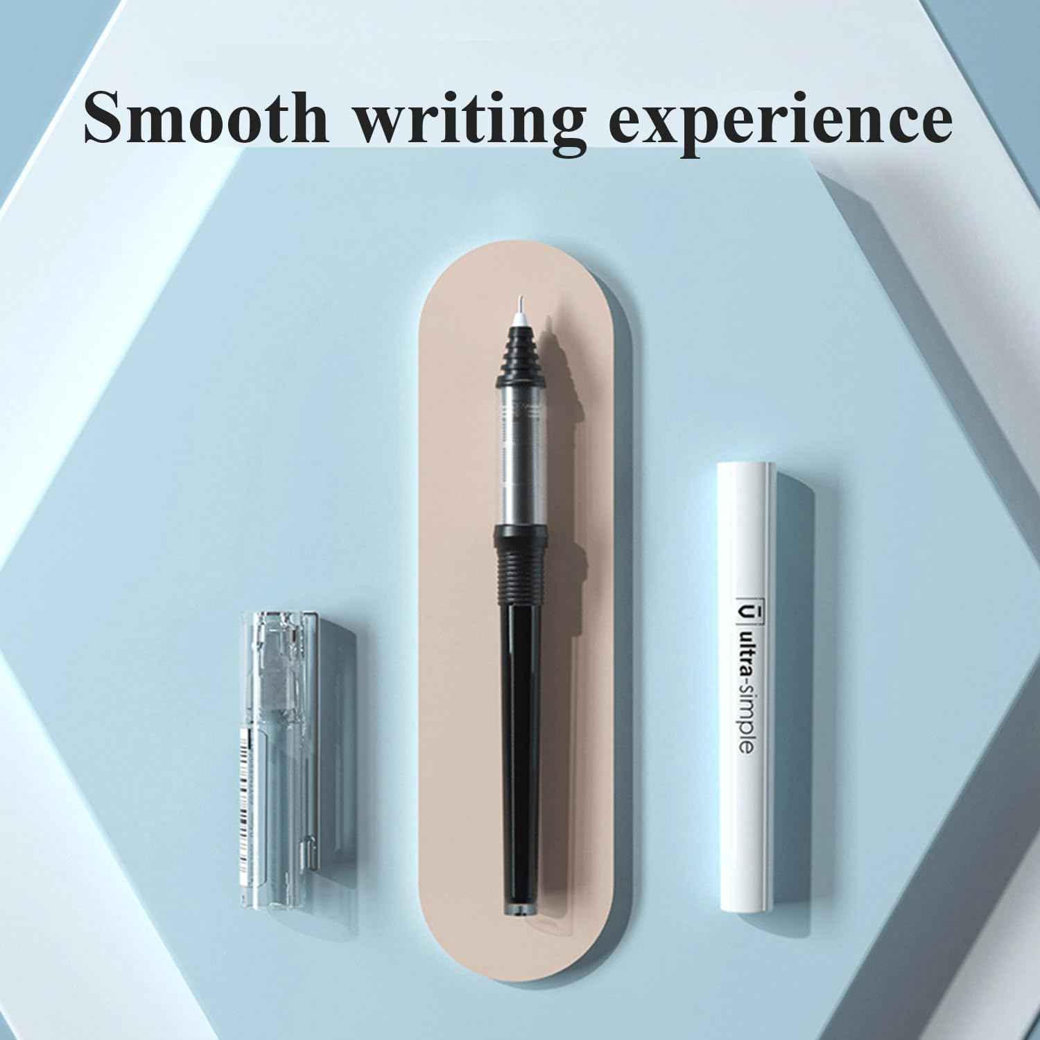 M&G 10Pcs Liquid Rollerball Pens 0.5mm Ultra Fine Point Black Ink Quick Dry - TTpen