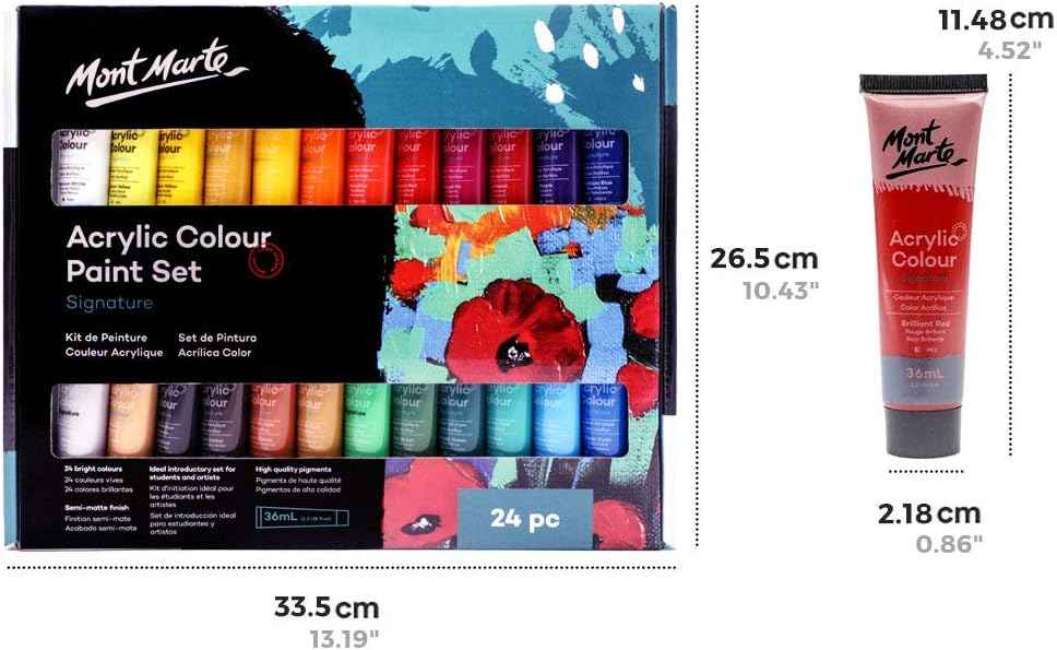 Mont Marte Acrylic Paint Set 24 Colours 36ml - TTpen