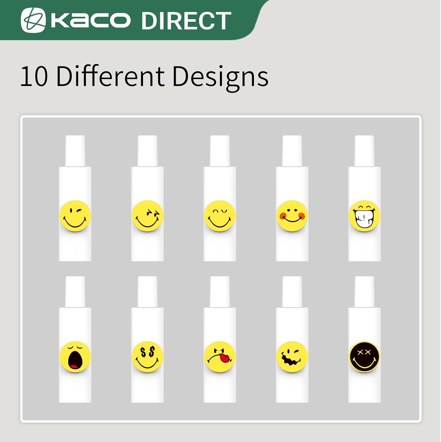 Kaco SMILEY WORLD Cute Gel Pens 10 Pieces Set