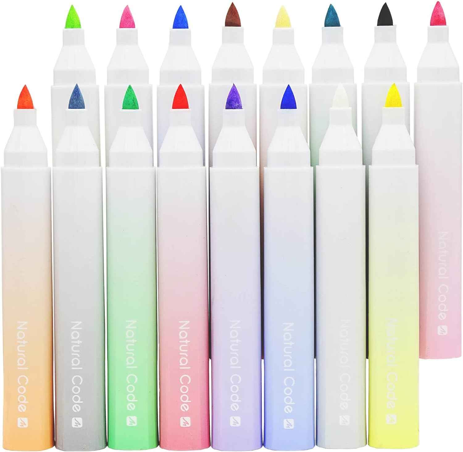 COLNK 16 Colors Acrylic Paint Pens Brush Tip Paint Markers for Rock Painting - TTpen