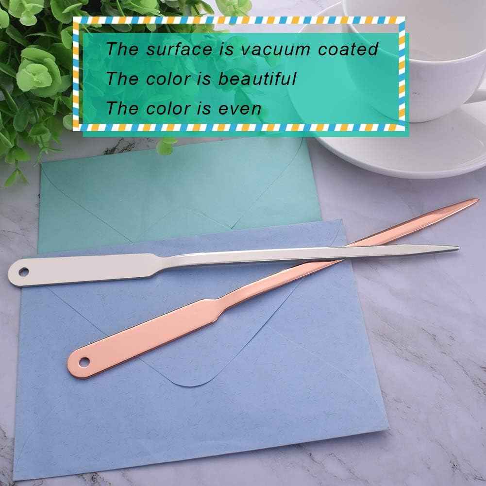 2 Pack Letter Openers Stainless Steel Envelope Slitter,Silver and Rose Gold - TTpen