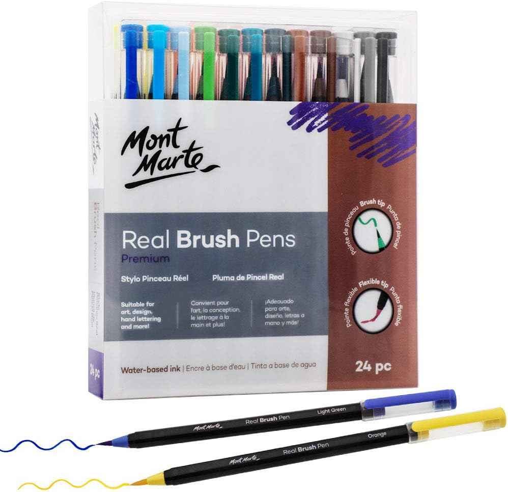 Mont Marte Premium 24 Watercolor Real Brush Pens - TTpen