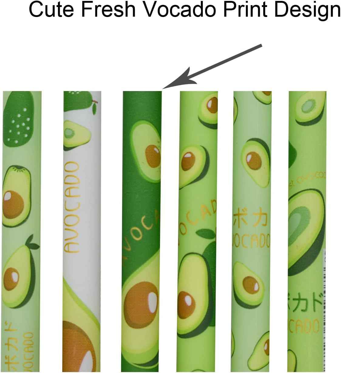 12PCS Juicy Avocado Shiny Crown Gel Pens 0.5mm Black Ink For Kids School - TTpen