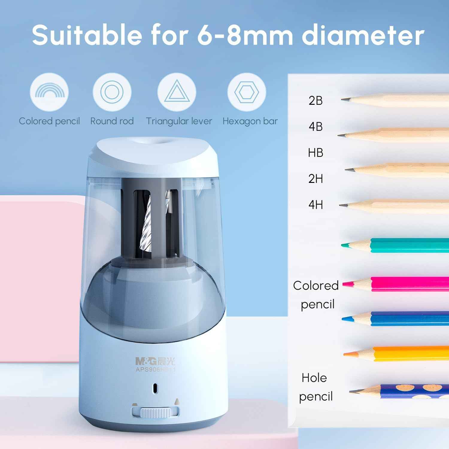 M&G Electric Pencil Sharpener USB Operated for 6-8mm Pencils - TTpen