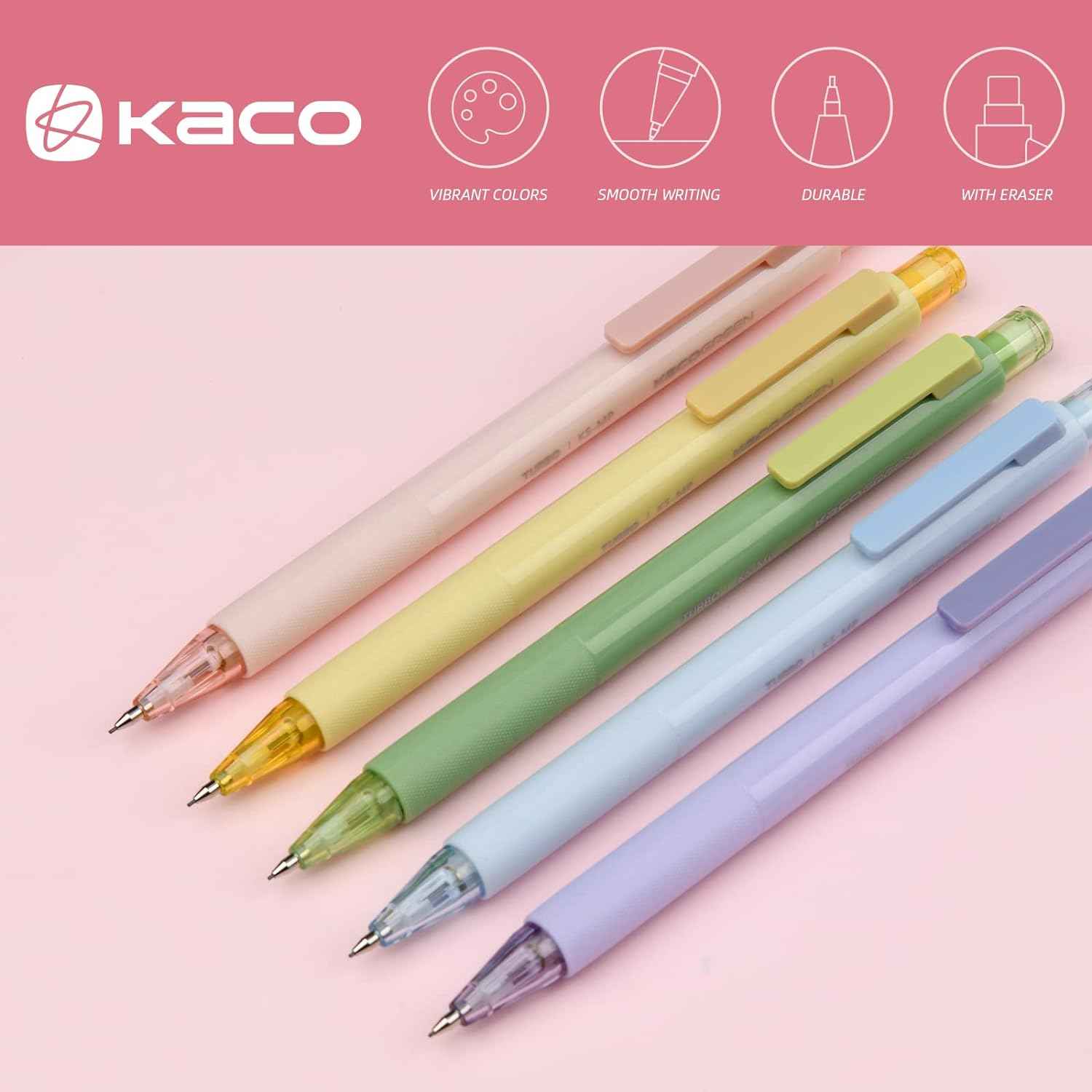 Kaco TURBO Mechanical Pencils with 5 Tube HB Lead Refills 5 Pack - TTpen