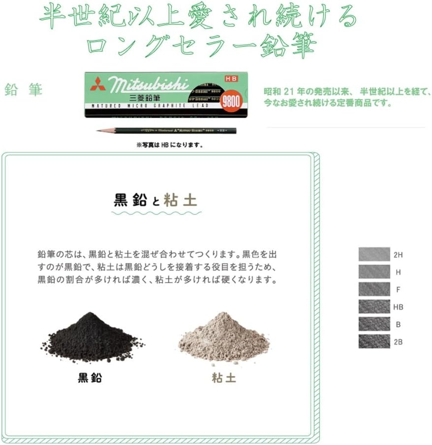 Mitsubishi 9800 Pencil - 2B - 12 Pack