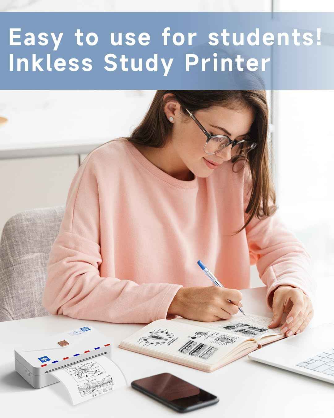 Phomemo M04AS 4 Inch Portable Thermal Printer for Photo Memo Note - TTpen