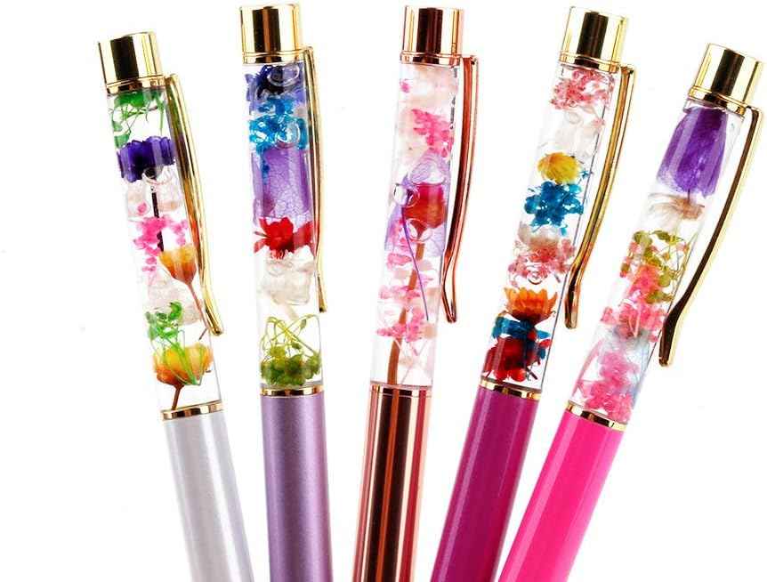 5 Color Metal Ballpoint Pens with Herbarium Floral - TTpen