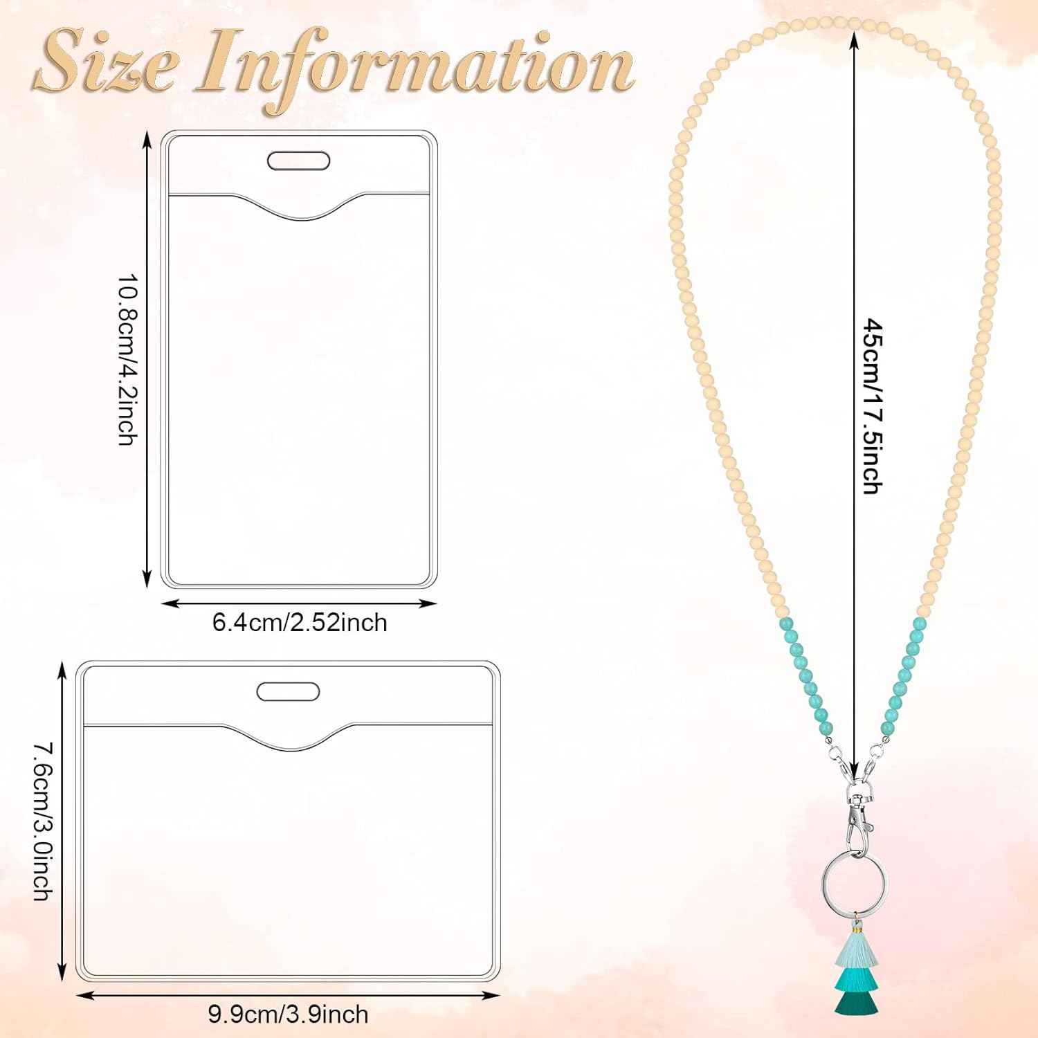 12 Pieces Wood Beaded Lanyards and Card Holder Set - TTpen