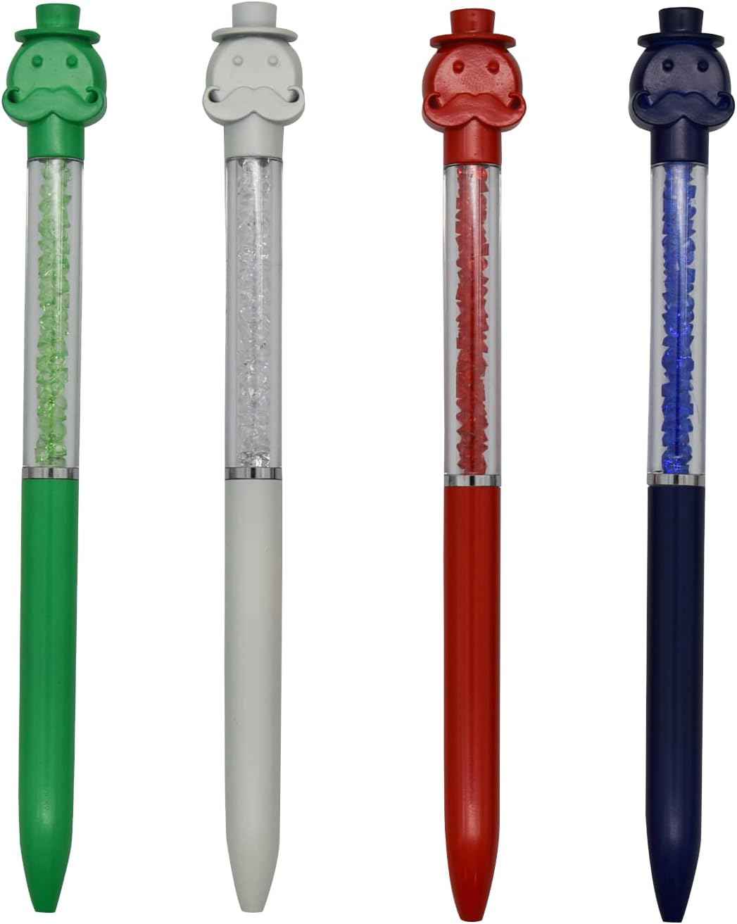 12PCS Fun Mustache Hat Ballpoint Pens Retractable Black Ink - TTpen