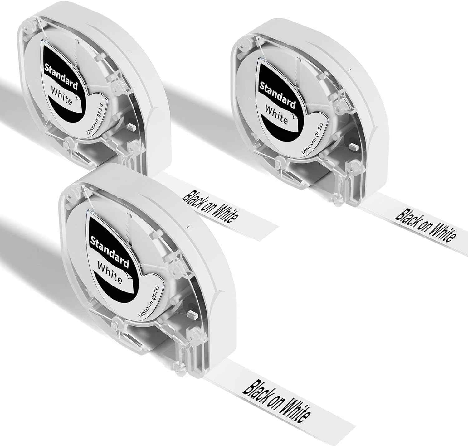 Label Tape (12mm X 4m),Black on White,for DYMO Letra Tag Phomemo P12 - TTpen