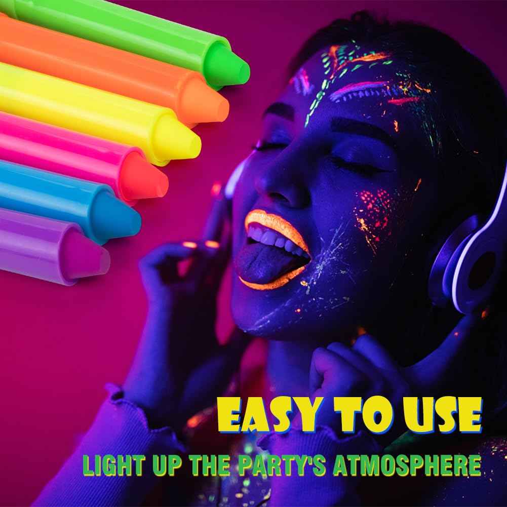12Pcs Glow in The Black Light Dark Face Body Paint - TTpen