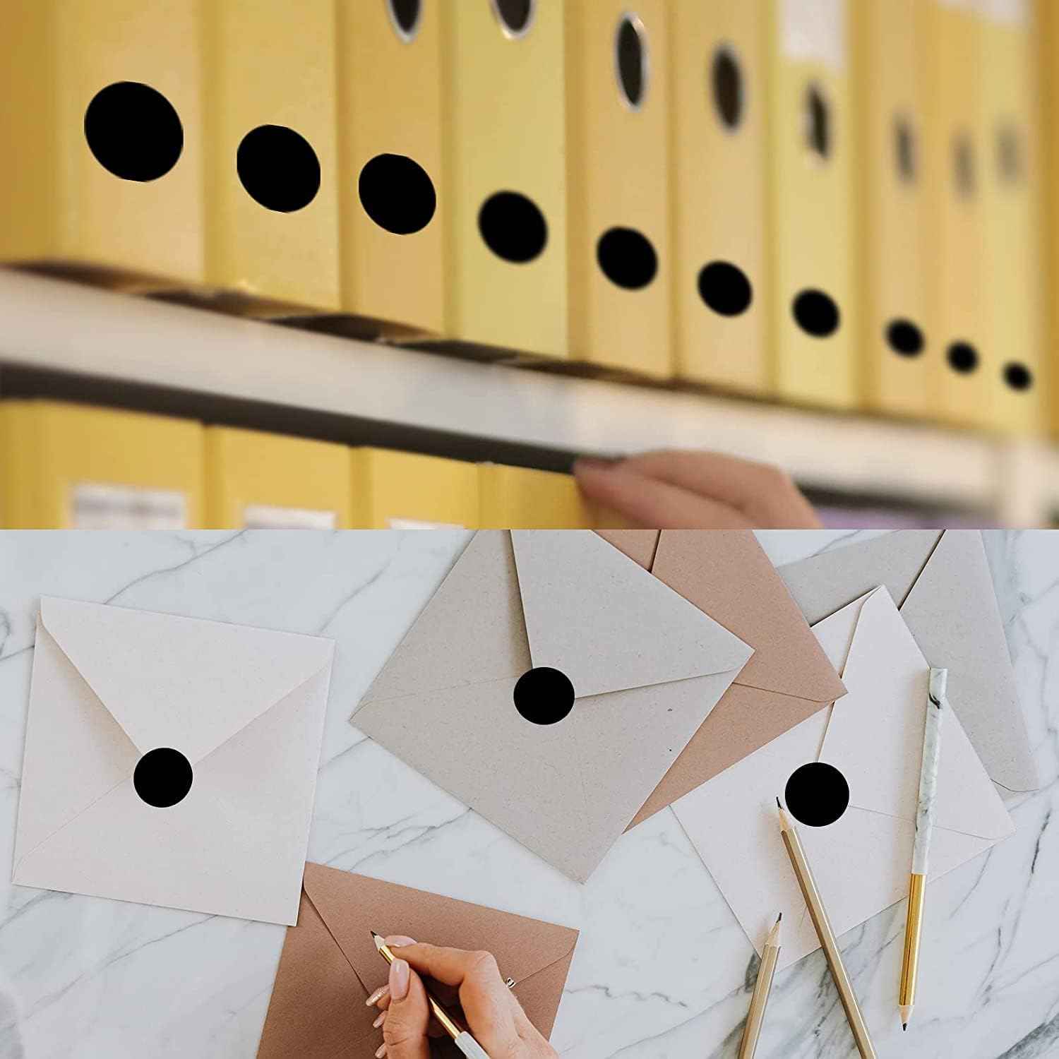 3000pcs 1 inch Dot 6 Rolls Coding Label Stickers Black - TTpen