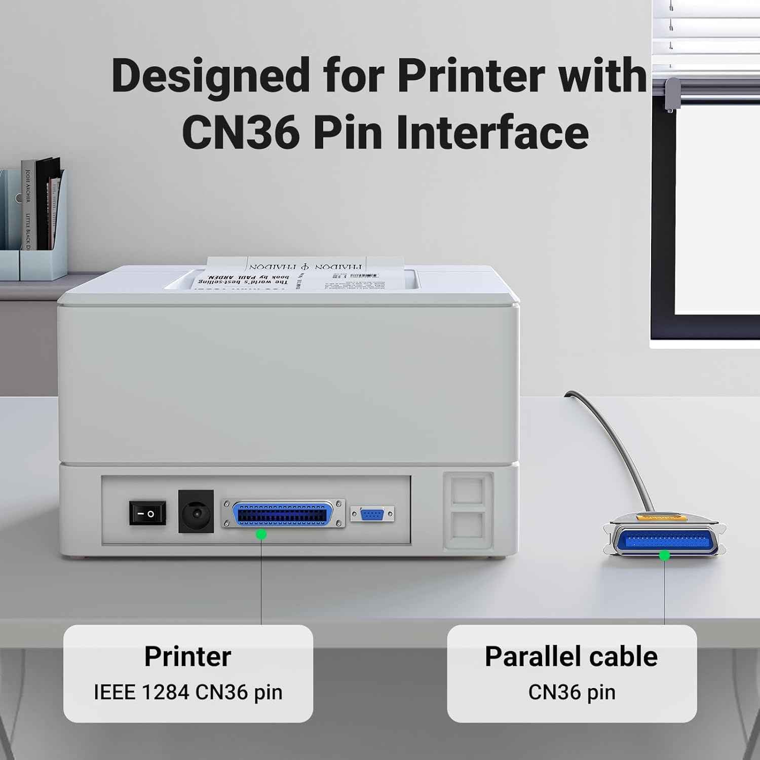UGREEN 2M USB to Parallel Port Printer Cable for Old Printer