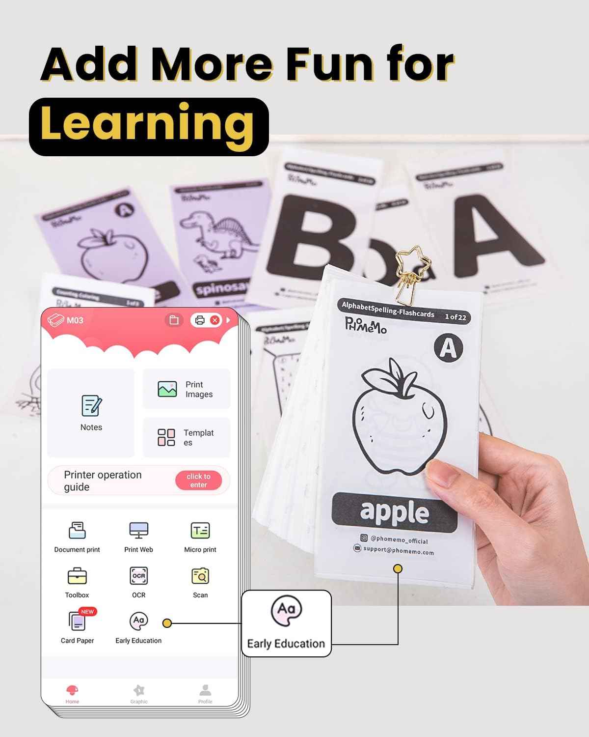 Phomemo M03 Portable Bluetooth Printer for 2-3 Inch Width Thermal Paper - TTpen