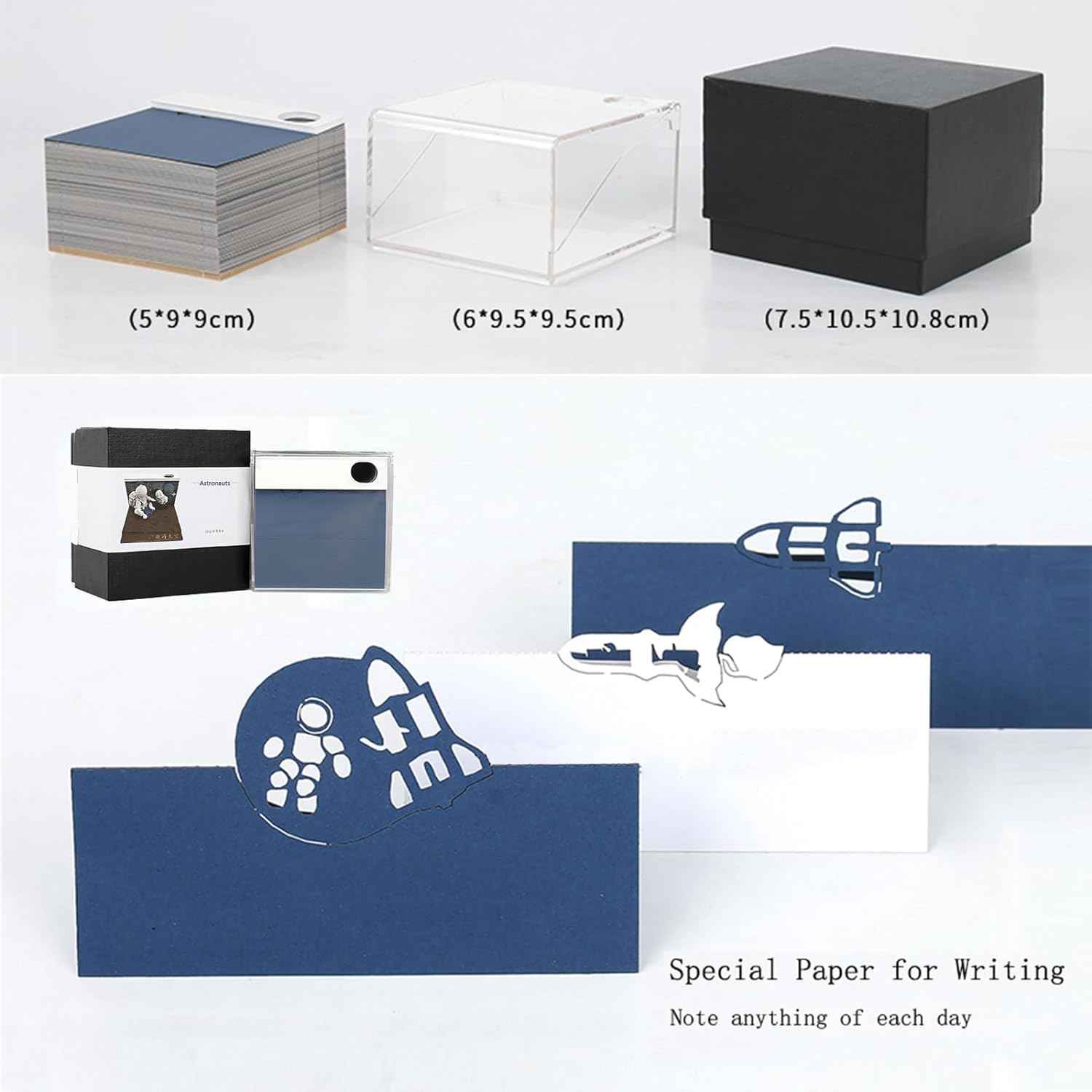 Astronauts Paper Notepad 3D Memo Pads with Pen Holder - TTpen